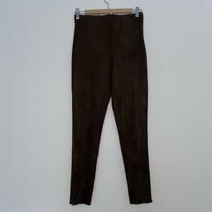Zara faux suede leggings size M brown